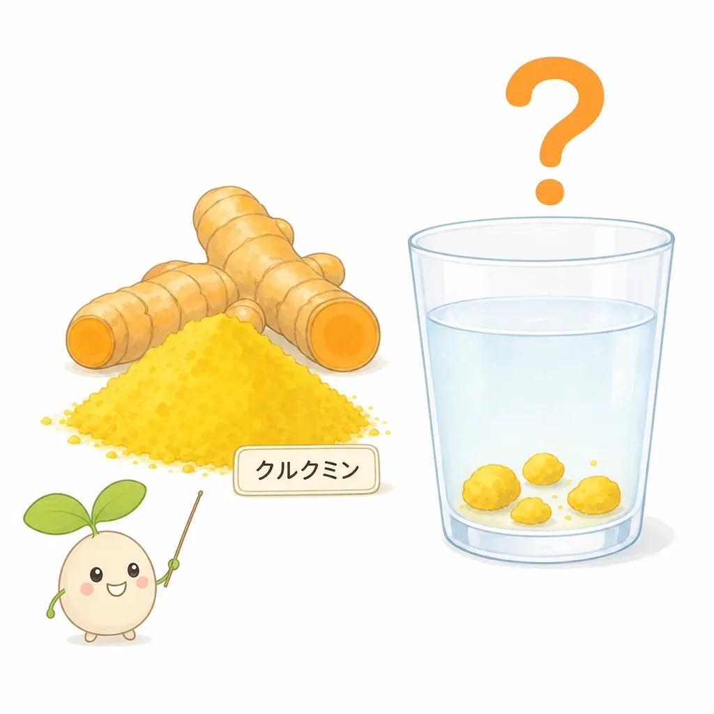 クルクミンは水に溶けにくく吸収されにくい。製剤しだいで研究結果が変わる。