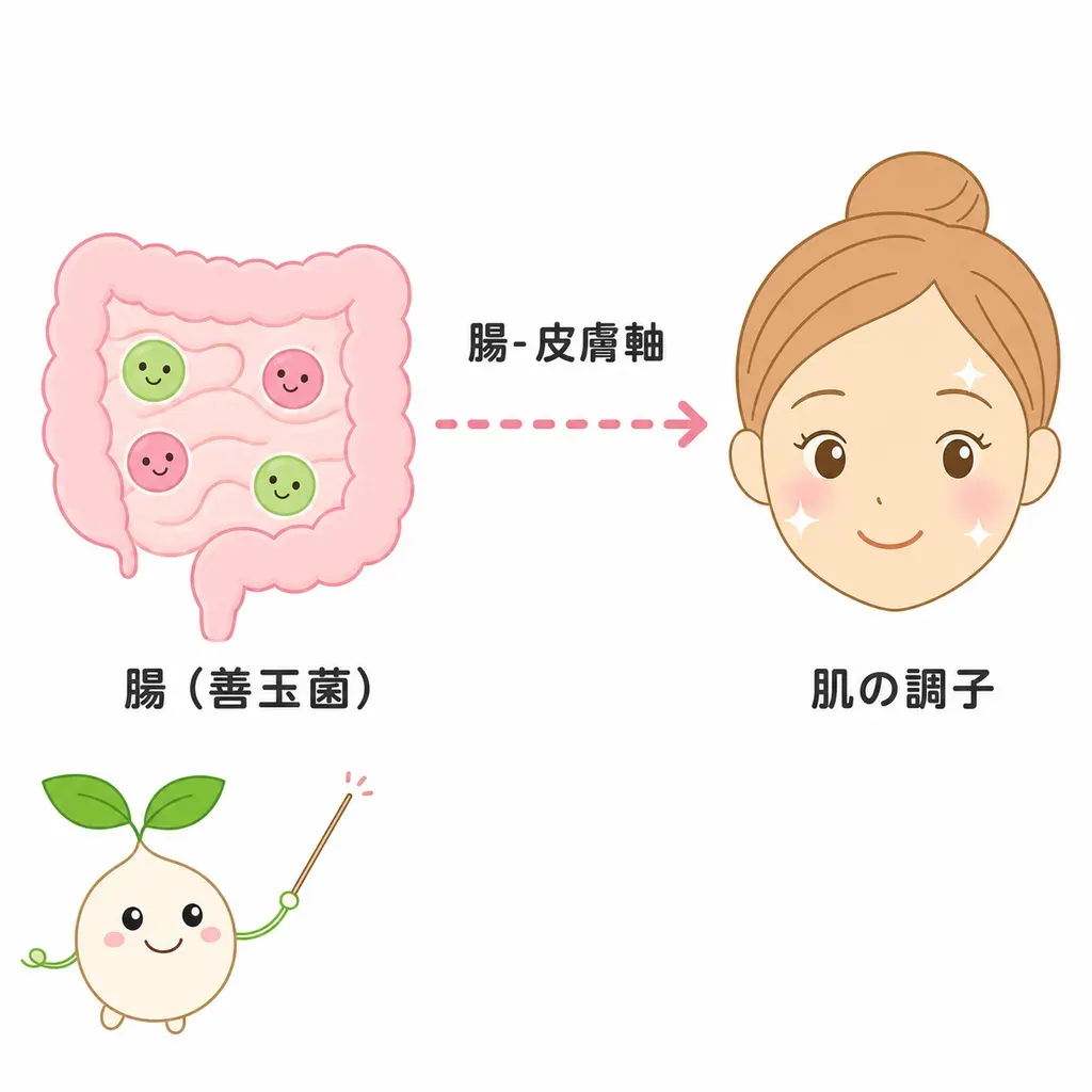 腸と肌は、体の中でつながっています。