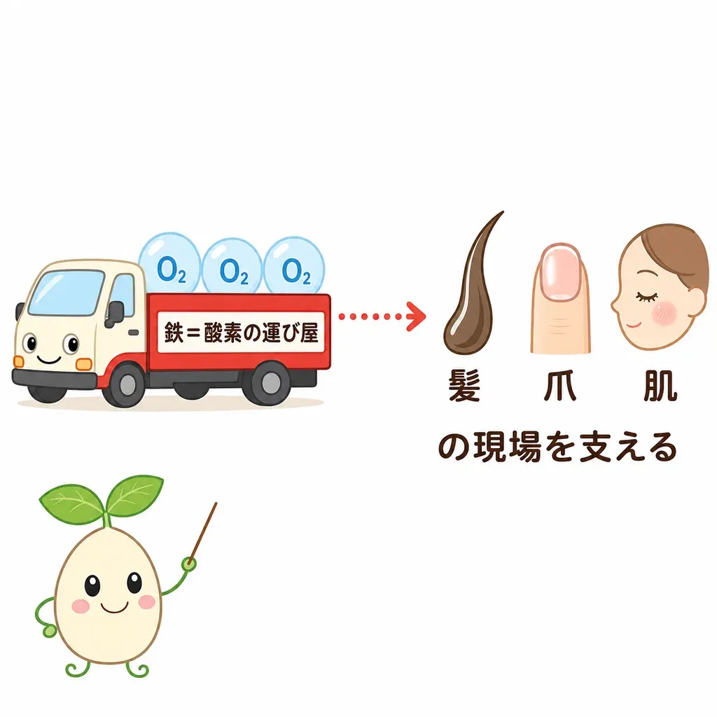 鉄は、酸素を全身に運ぶ“運び屋”です。