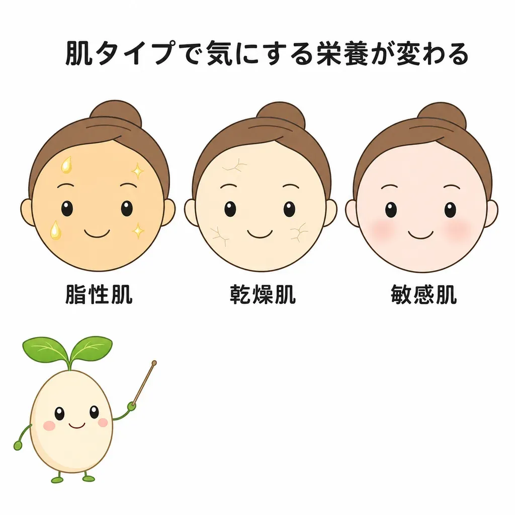 肌タイプで、気にしたいことは変わります。