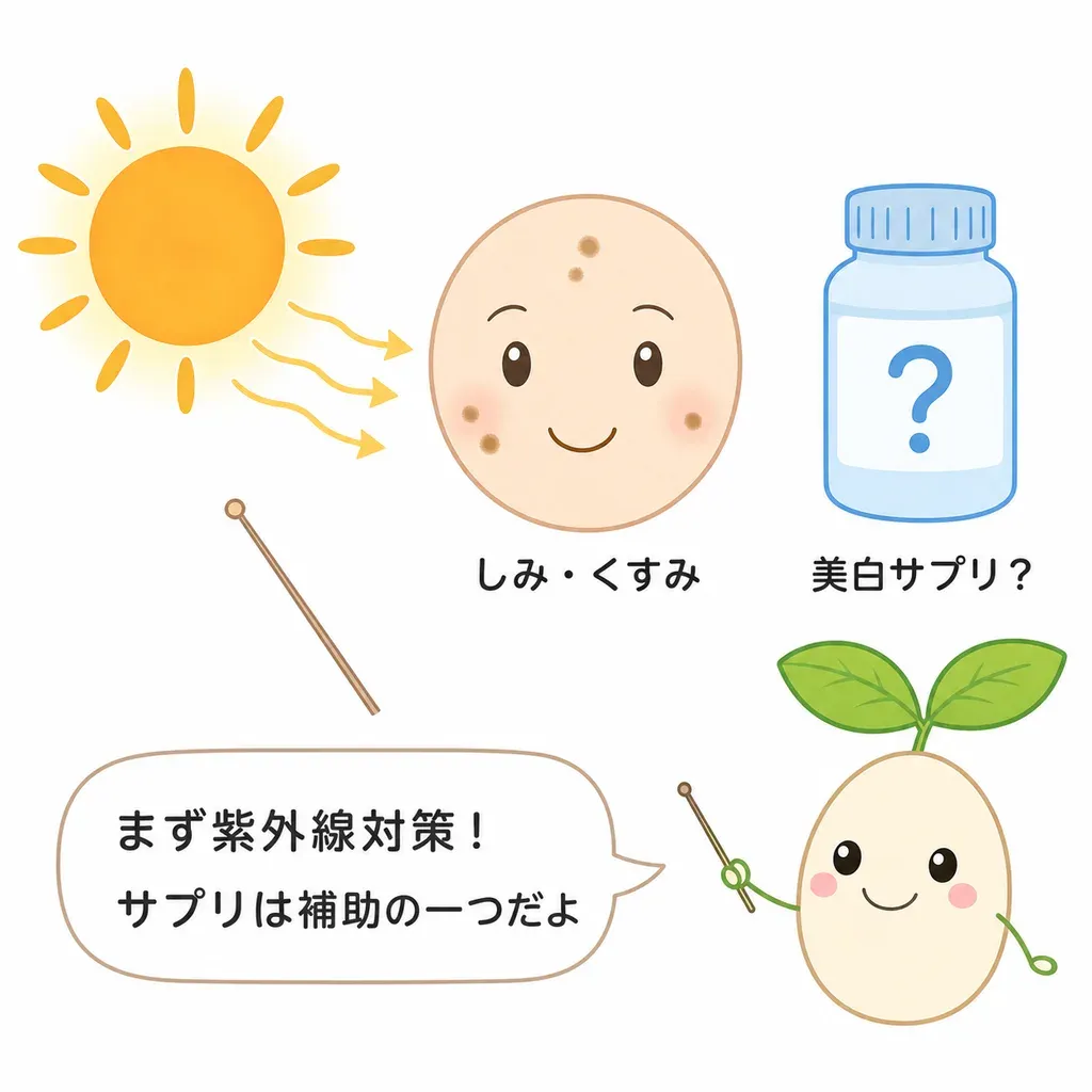 紫外線対策が中心。サプリはそのうえの一手です。